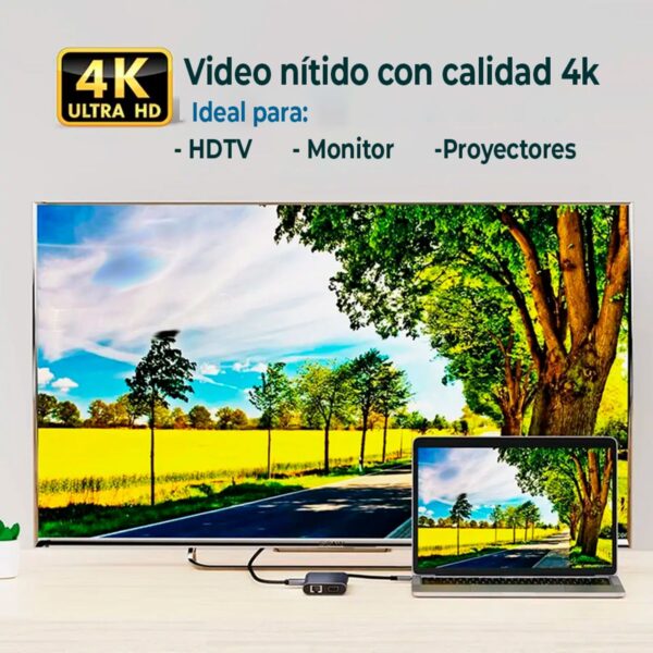 Hub USB Tipo C 11 en 1 Adaptador Multipuerto con HDMI, VGA, USB 3.0, SD/TF, LAN