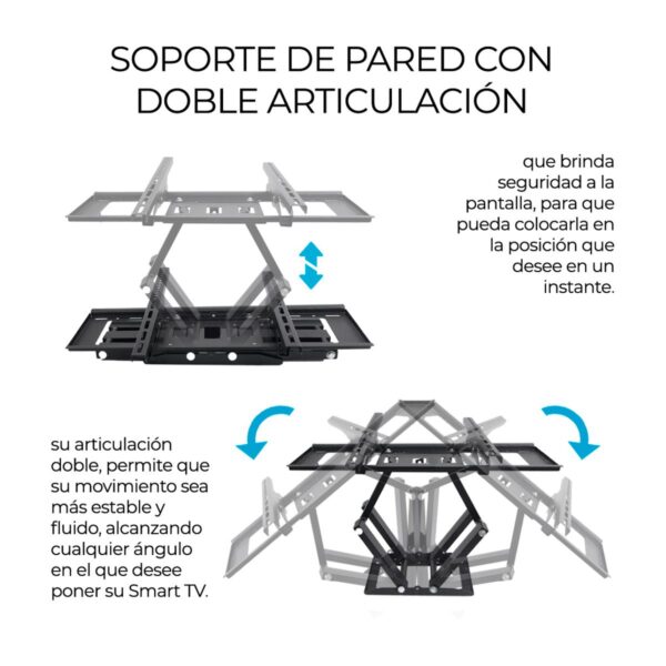 Soporte de Pared para TV/Monitor 32″ a 80″ Articulado Inclinable VESA Universal