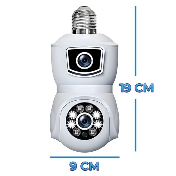 Cámara Dual de Seguridad Tipo Foco 4MP con Socket E27 – Visión Nocturna, IP66, Instalación Rápida