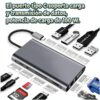Hub USB Tipo C 11 en 1 Adaptador Multipuerto con HDMI, VGA, USB 3.0, SD/TF, LAN