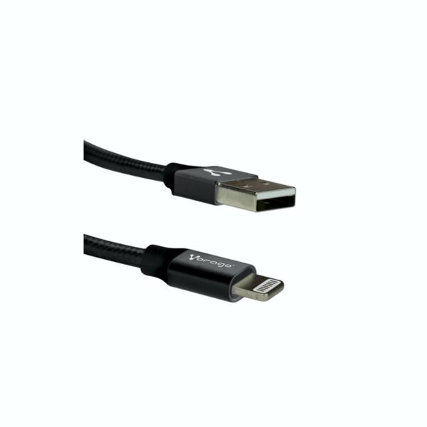 Cable USB a Lightning Vorago 1m Carga y Datos para iPhone  iPad  Color Negro