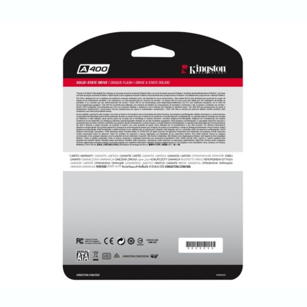 SSD Kingston A400 240GB 2.5" SATA III 500MB/s Lectura 350MB/s Escritura
