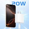 Kit Cargador Tipo C 20W + Cable USB-C a USB-C de 2m Carga Rápida y Protección Inteligente