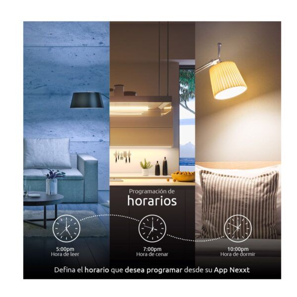 Foco LED Inteligente Wi-Fi Nexxt NHB-W110 – Luz Fría/Cálida, Control por App y Voz  800 Lúmenes