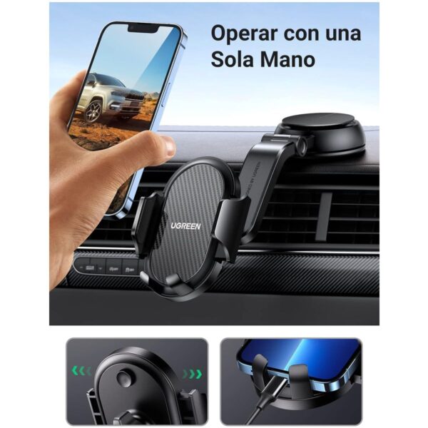 Soporte para Teléfono con Ventosa Ajuste 360° Compatible con Smartphones 4.7–7.2"