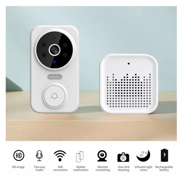 Timbre Inteligente WiFi con Cámara HD, Mirilla LCD y Visión Nocturna – Seguridad y Control Total desde tu Celular