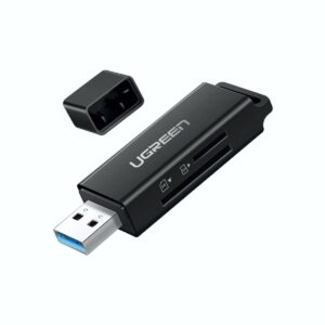 Lector de Tarjetas UGREEN 40752 USB 3.0 SD y MicroSD  Color Negro, Alta Velocidad