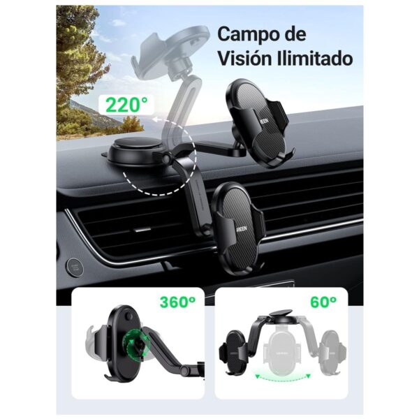 Soporte para Teléfono con Ventosa Ajuste 360° Compatible con Smartphones 4.7–7.2"