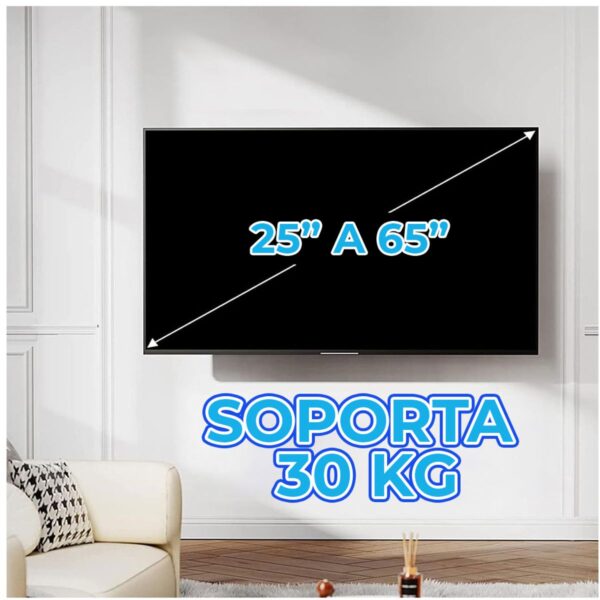 Soporte Articulado de TV Inclinable para Montaje en Pared Compatible Con Pantallas de 25 a 65 pulgadas