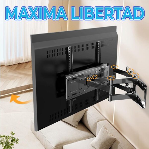 Soporte Articulado de TV Inclinable para Montaje en Pared Compatible Con Pantallas de 25 a 65 pulgadas