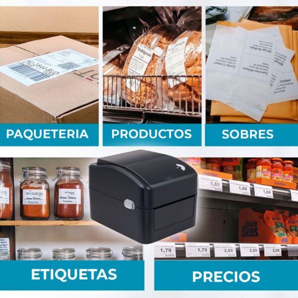 Impresora Térmica de Etiquetas Guias de Paqueteria 4x6 o 4x8 Pulgadas  USB