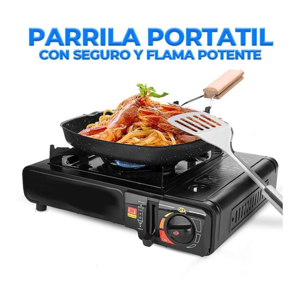 Estufa de Camping Portátil a Gas Butano Compacta, Segura y Eficiente