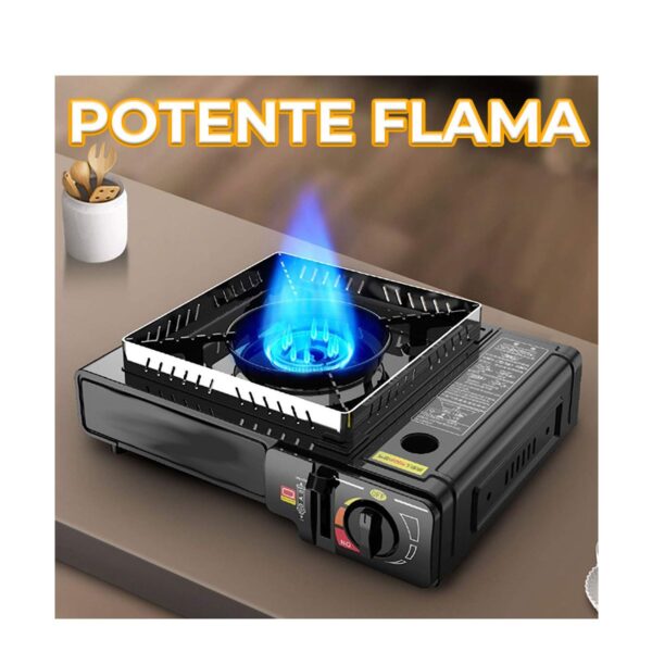 Estufa de Camping Portátil a Gas Butano Compacta, Segura y Eficiente