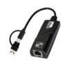 Adaptador Ethernet USB-C a Gigabit 10/100/1000 Mbps Compatible con PC, Notebook y Mac