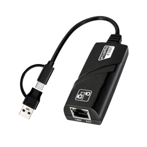 Adaptador Ethernet USB-C a Gigabit 10/100/1000 Mbps Compatible con PC, Notebook y Mac