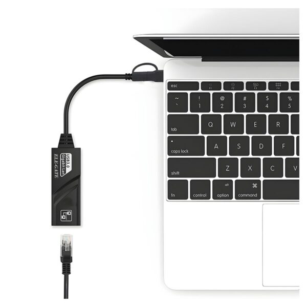 Adaptador Ethernet USB-C a Gigabit 10/100/1000 Mbps Compatible con PC, Notebook y Mac