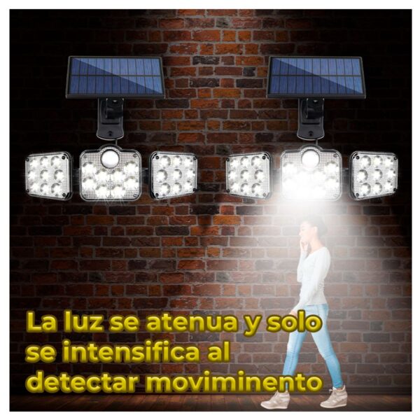 Lámpara LED Solar con Sensor de Movimiento Impermeable, Inteligente y Eficiente