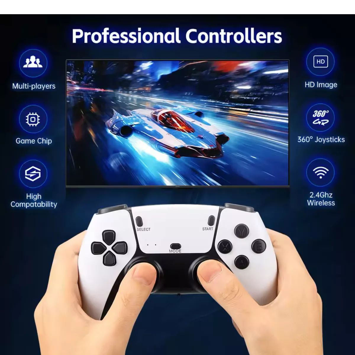 Consola Retro Game Stick M8Pro 40000 Titulos 4K HDMI Incluye 2 Controles Inalámbricos