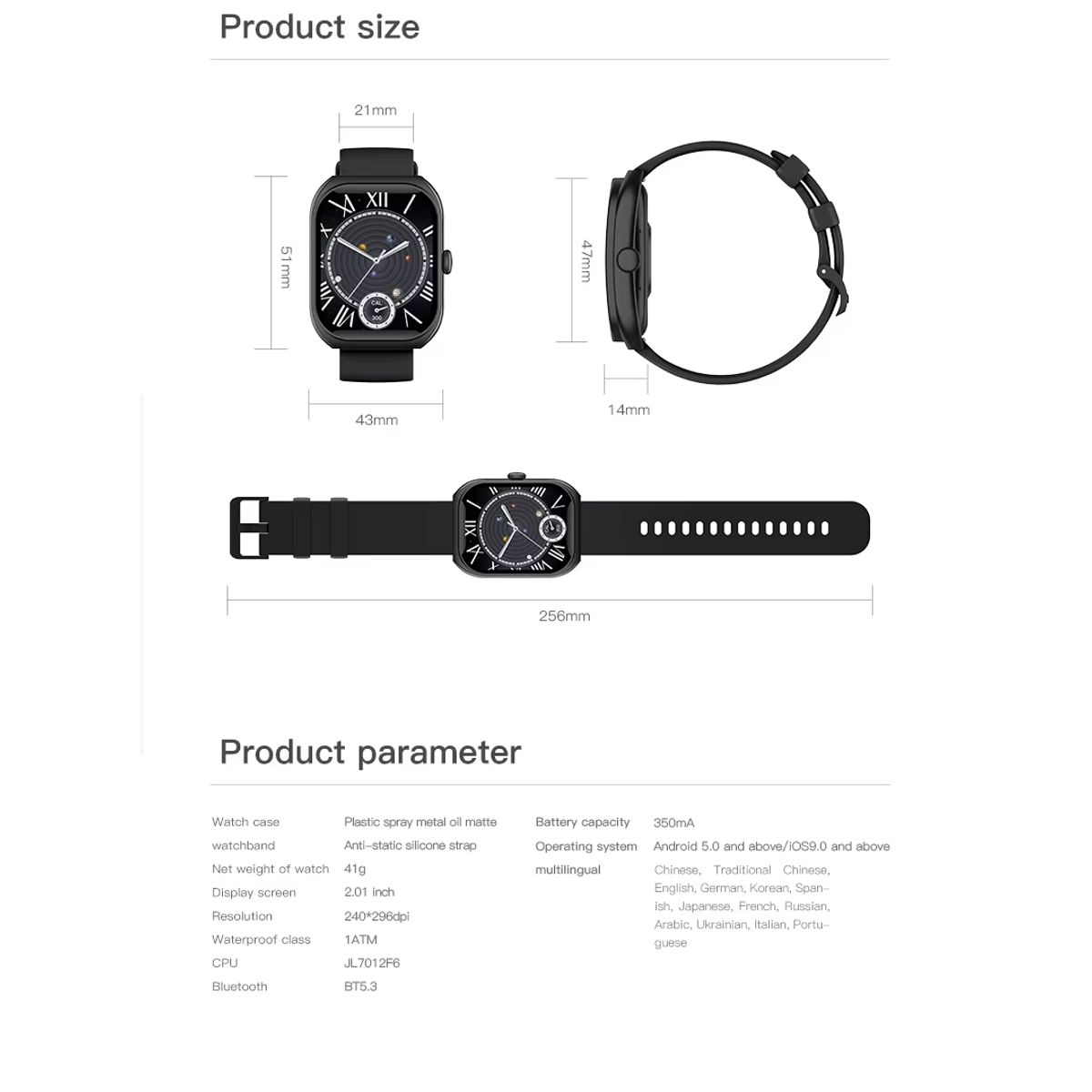 Smart Watch Deportivo con Pantalla Curva de 2" Sumergible Llamadas Bluetooth Carga Inalámbrica Asistente IA Gris