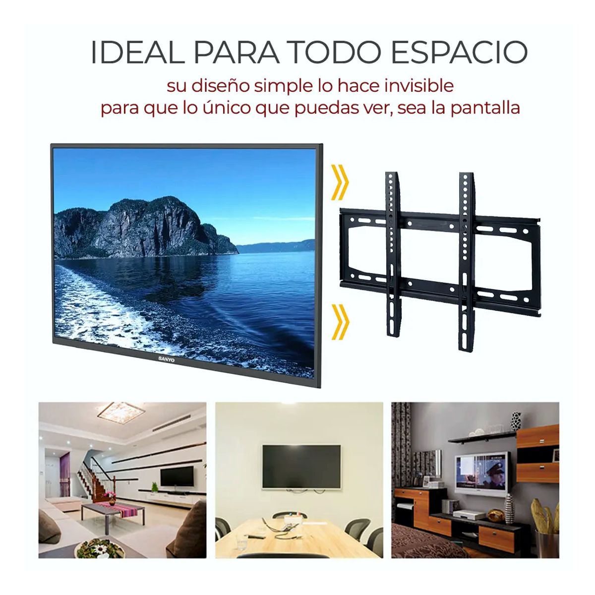 Soporte para TV/Monitor Pantalla VESA 26" a 65" Pulgadas  Ajustable, Resistente y Seguro