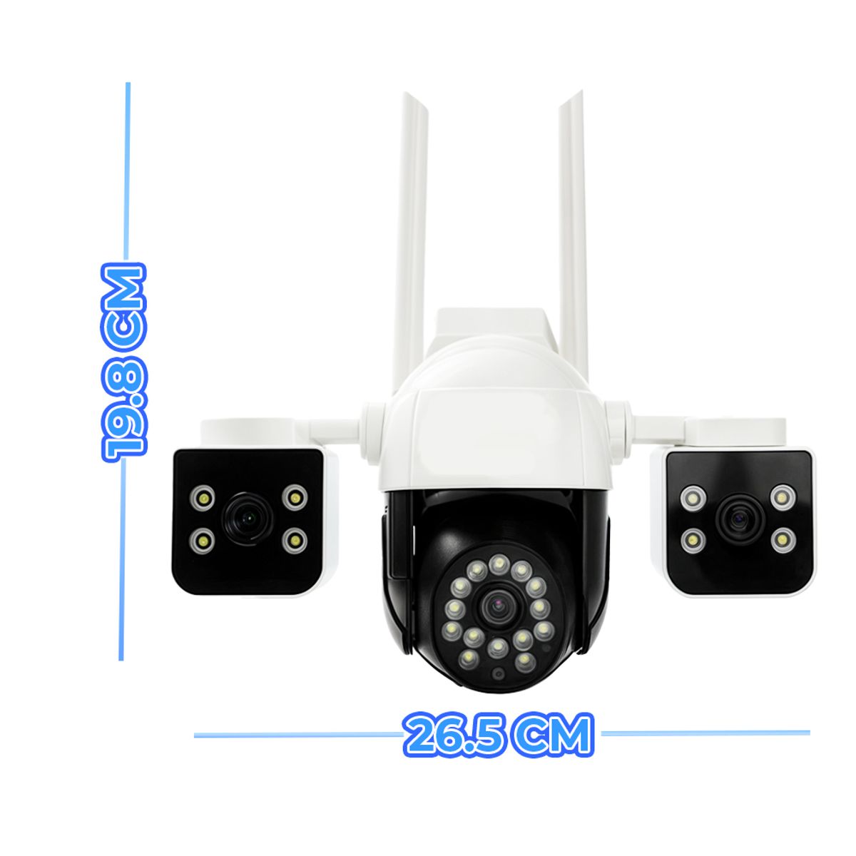 WEB.794 Cámara de Seguridad WiFi 2.4 GHz 360° con 3 Lentes 6MP HD Exterior Impermeable