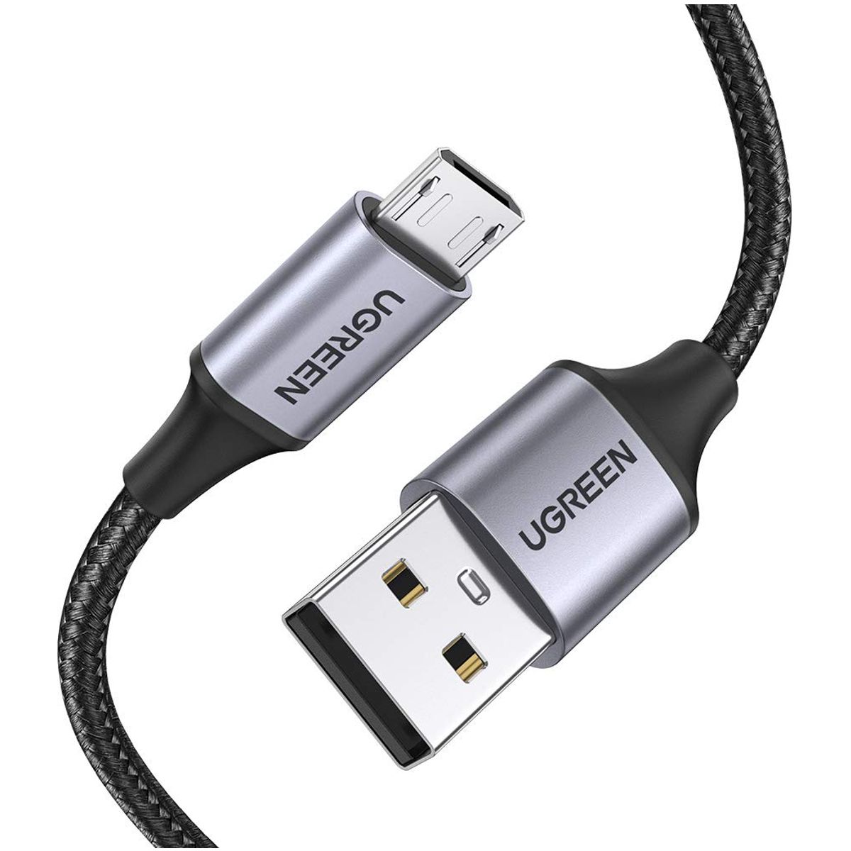 Ugreen Cable USB-A a Micro USB de 1 Metro  Carga Rápida QC 3.0/2.0 hasta 18W  Nylon Trenzado y Alta Durabilidad