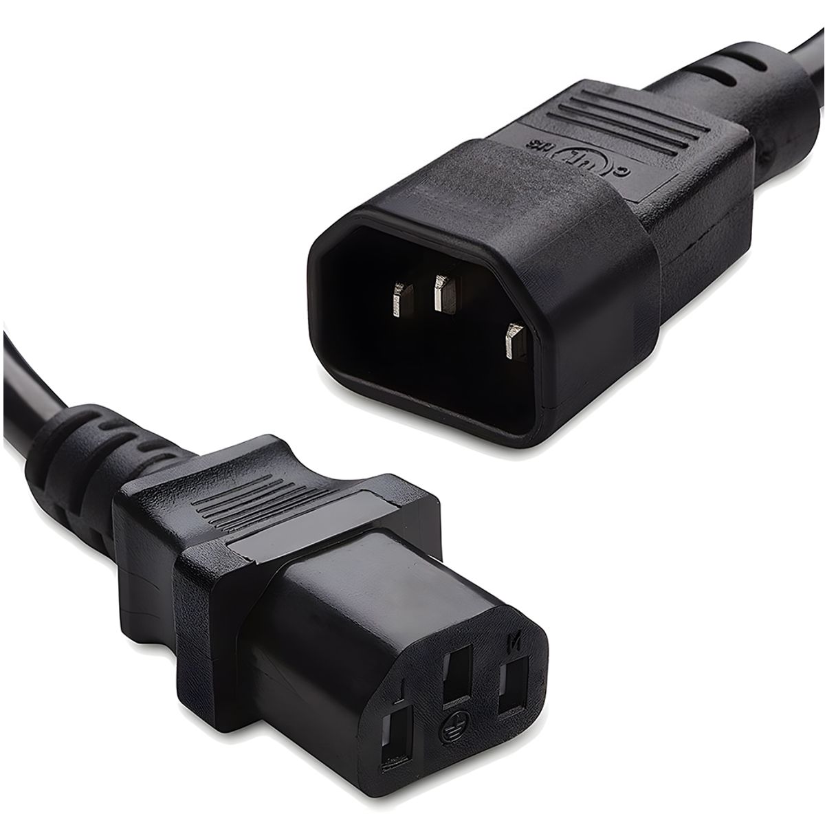 Cable de Extensión Trifásico De C13 a C14 Macho-Hembra 3 Metros Para CPU Conexión Segura y Estable