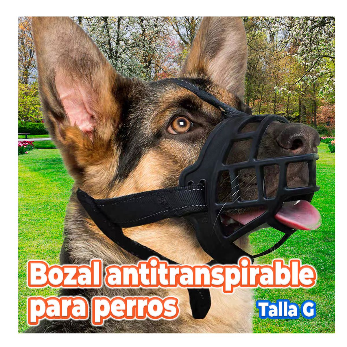 Bozal de Silicona Transpirable para Perros Grandes Control Seguro, Comodidad y Resistencia