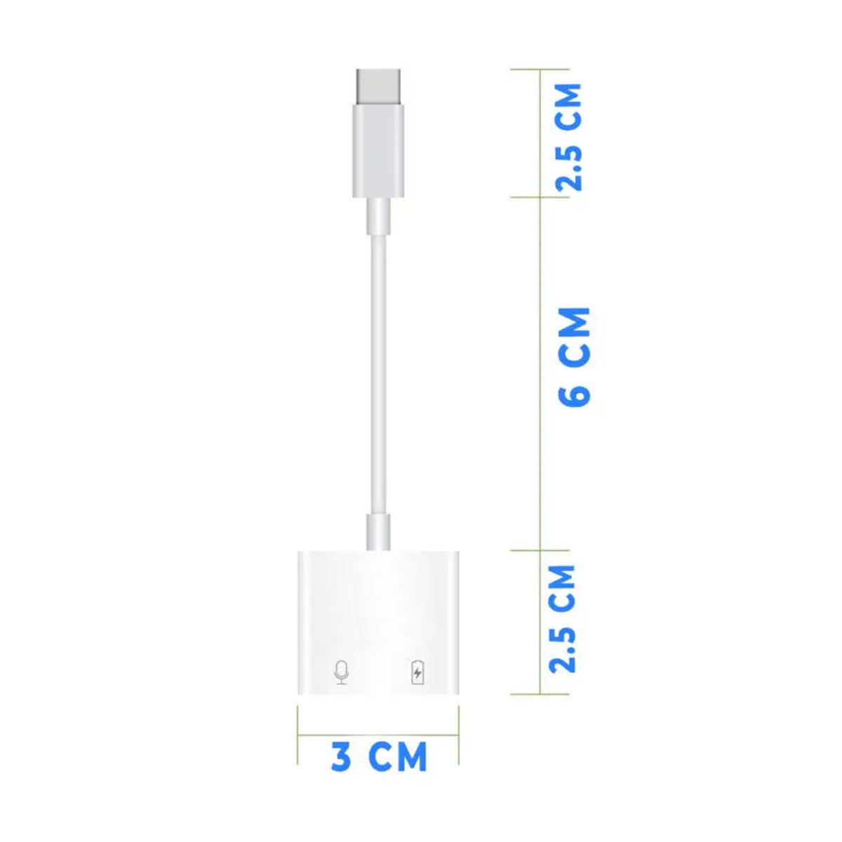 Cable Adaptador 2 en 1 Tipo C a Jack 3.5mm + Carga Simultánea  Conecta tus Audífonos y Mantén tu Smartphone Energizado