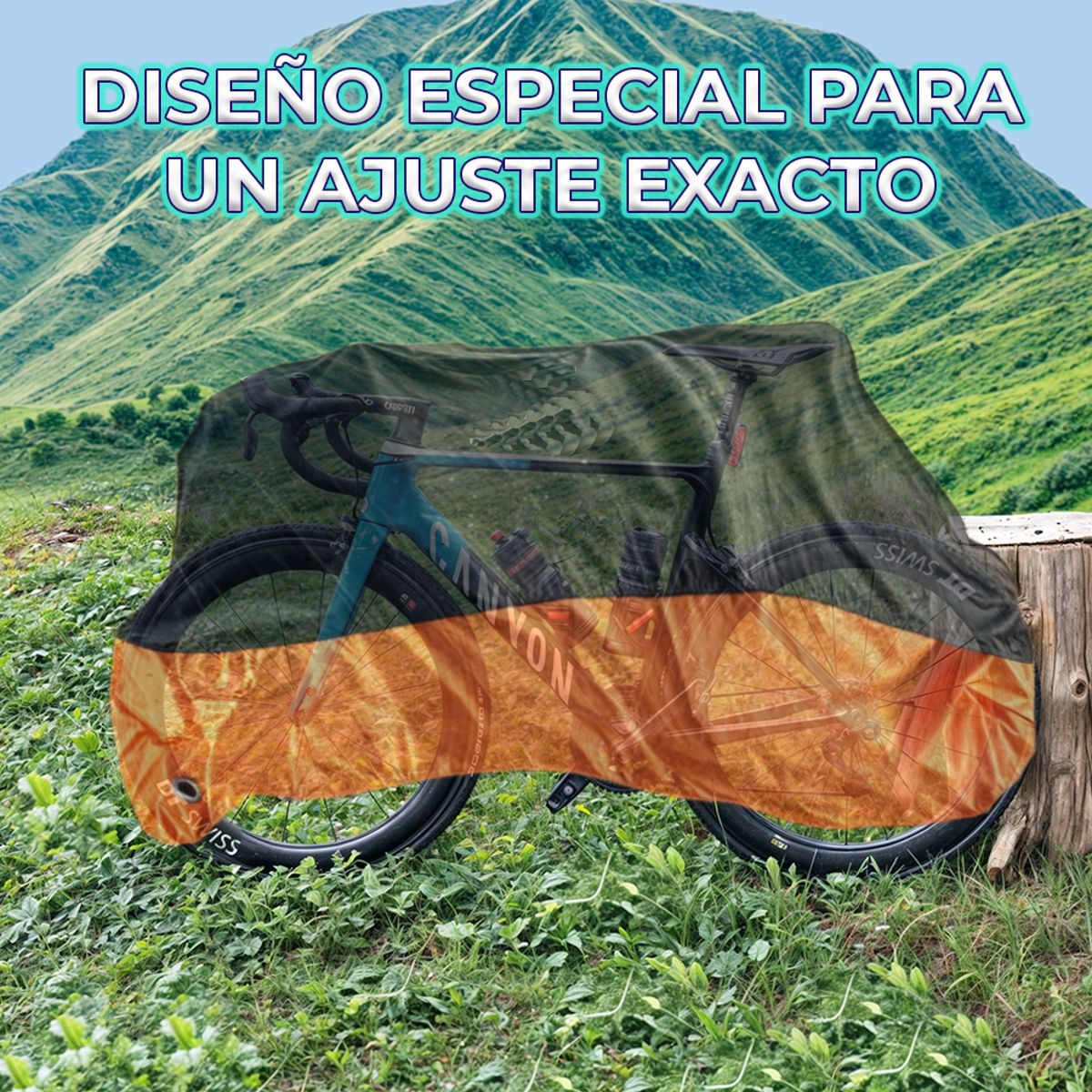 Funda Protectora Impermeable para Motos y Bicicletas Repelente UV, Talla L, Color Naranja