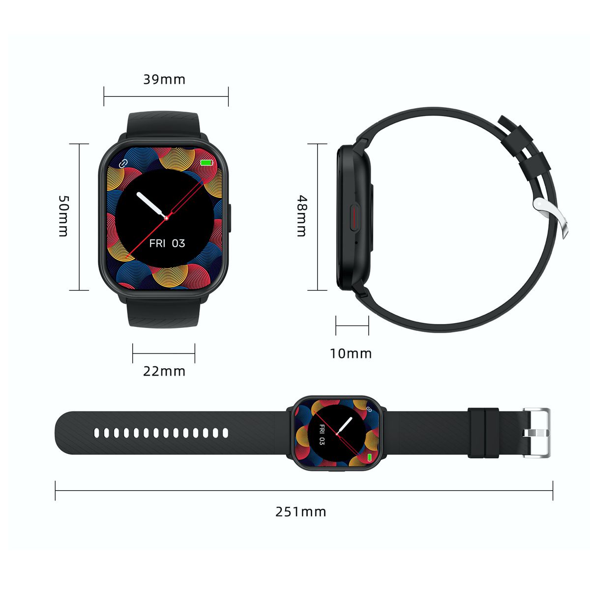 Smart Watch Fashion DE-2 con Pantalla Cuadrada HD Sumergible Llamadas Bluetooth y Carga Inalámbrica Estilo Moderno y Funcional