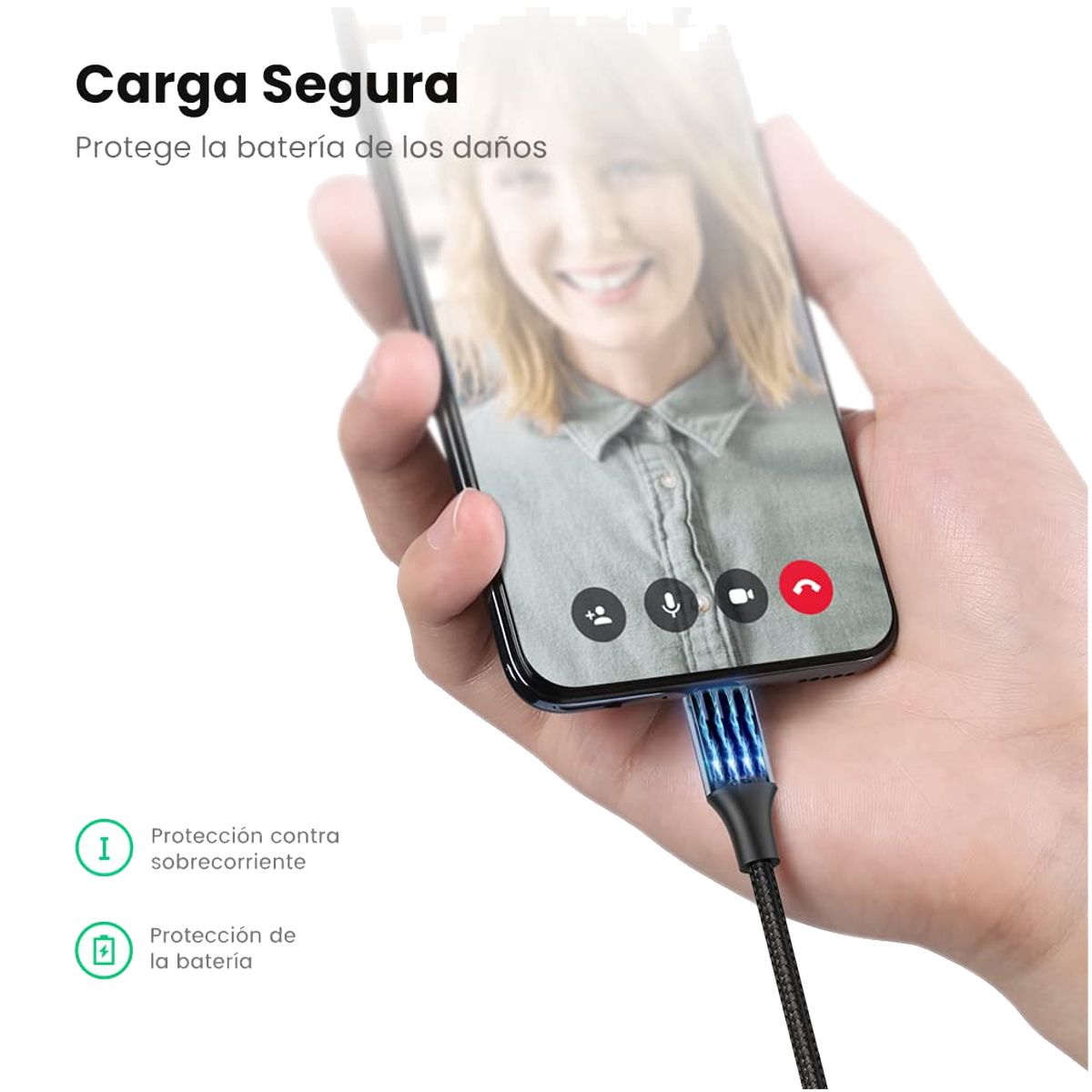 Ugreen Cable USB-A a Micro USB de 1 Metro  Carga Rápida QC 3.0/2.0 hasta 18W  Nylon Trenzado y Alta Durabilidad