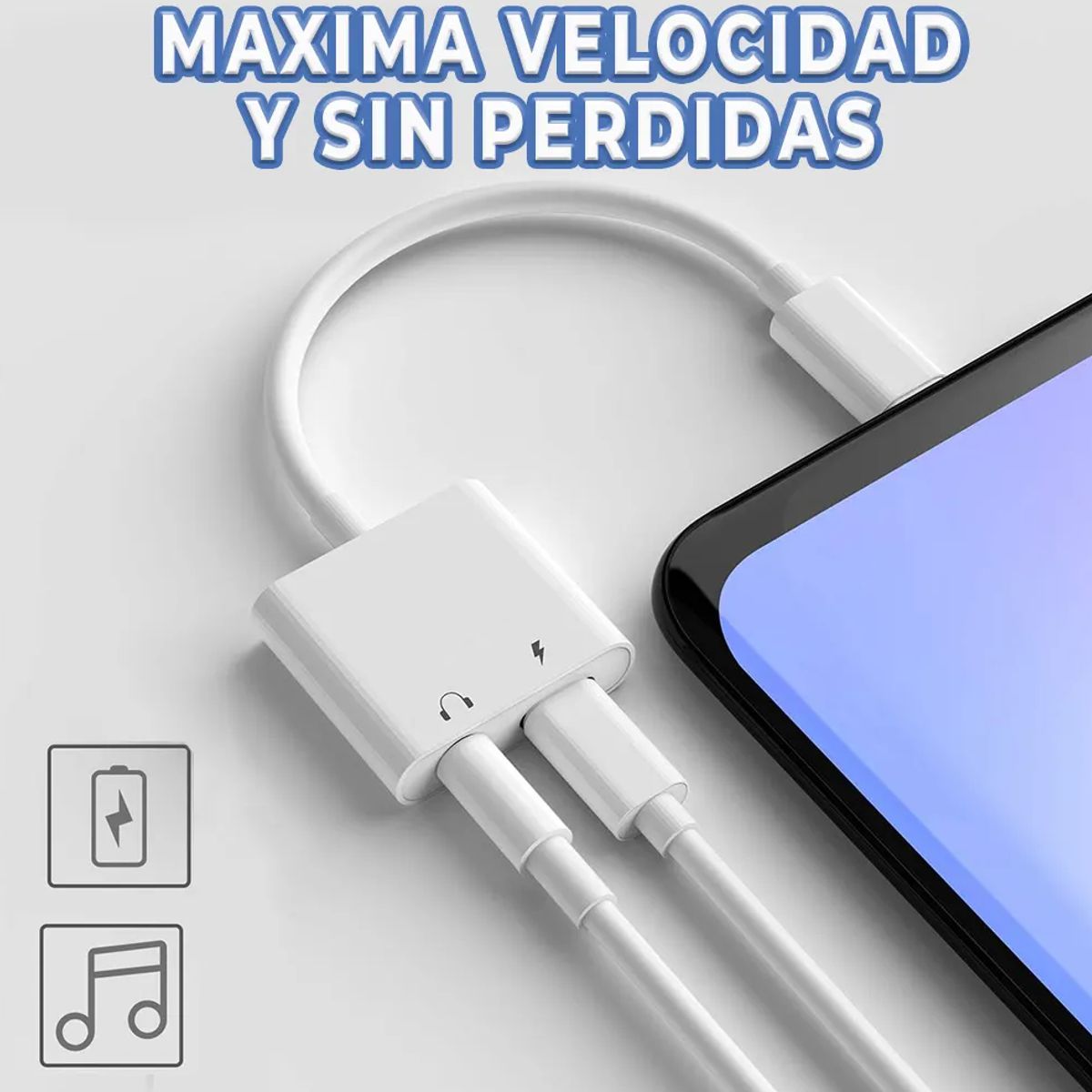 Cable Adaptador 2 en 1 Tipo C a Jack 3.5mm + Carga Simultánea  Conecta tus Audífonos y Mantén tu Smartphone Energizado