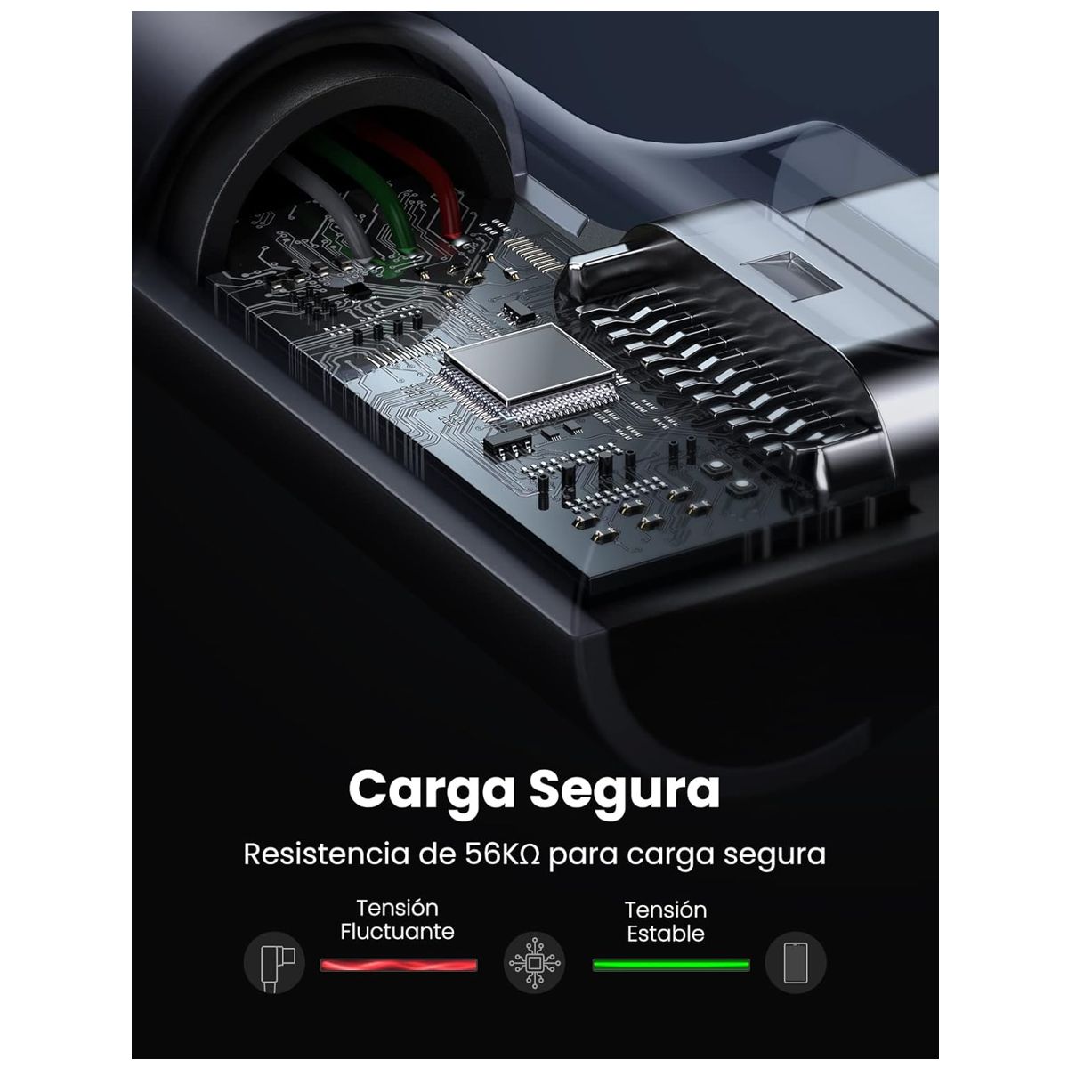Ugreen Cable USB-A a USB-C de 2 Metros Conector en Ángulo Recto 90° Carga Rápida 60W y Transferencia de Datos