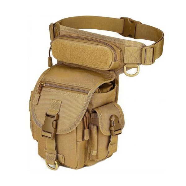 Bolsa Piernera Táctica Militar 700D Impermeable, Resistente y con Múltiples Compartimentos