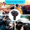Transmisor FM Bluetooth 5.0 para Auto Con LED RGB y Carga Rápida