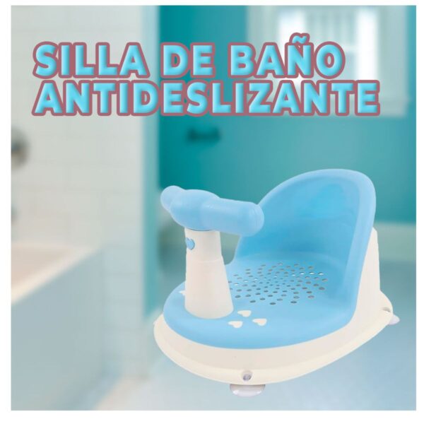 Asiento de Baño para Bebé Con Respaldo y Ventosas Antideslizantes