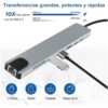 Hub USB 3.0 de Alta Velocidad  8 Puertos  Salida Tipo C - HDMI - ETHERNET