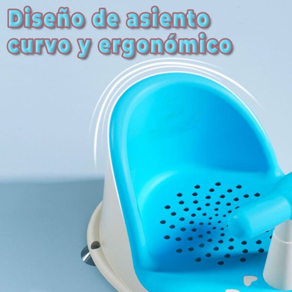 Asiento de Baño para Bebé Con Respaldo y Ventosas Antideslizantes