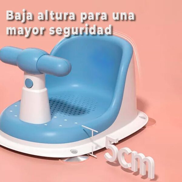 Asiento de Baño para Bebé Con Respaldo y Ventosas Antideslizantes