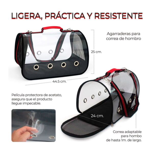 Transportadora Bolsa para Mascota Tipo Arco Viaje Seguro y Cómodo para Perros y Gatos