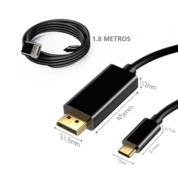 Conecta en Ultra Definición Cable USB-C a DisplayPort 4K Premium 1.8m