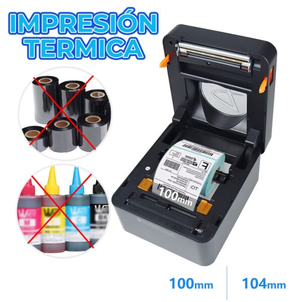 Impresora Térmica de Etiquetas 4x6 Bluetooth  Rápida, Compacta y Sin Tinta