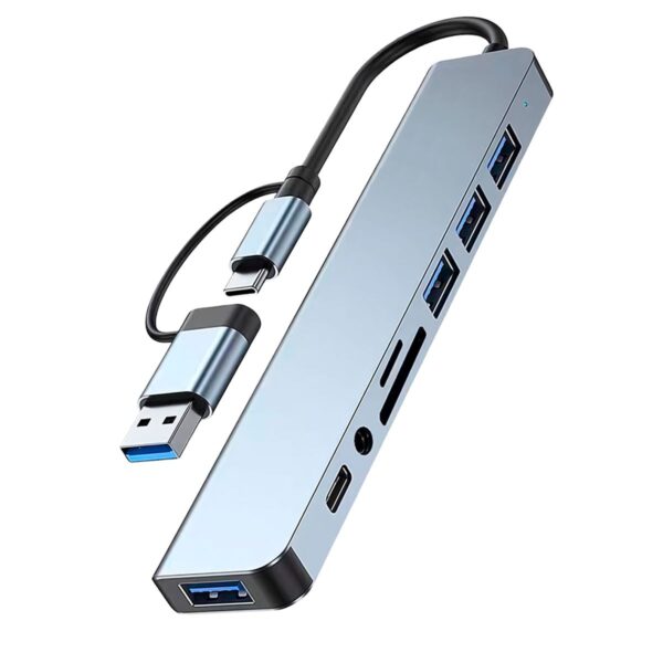 Conectividad Total Hub Multi‑Puerto 8 en 1 USB-C/3.0 + SD/MiniSD
