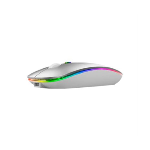 Precisión y Estilo Mouse Nextep Inalámbrico Recargable RGB 1600 dpi Plata