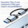 Conectividad Total Hub Multi‑Puerto 8 en 1 USB-C/3.0 + SD/MiniSD
