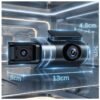 Dash Cam WiFi 3 Lentes Full HD Pantalla 3" y Visión Nocturna IR