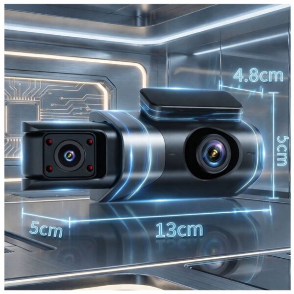 Dash Cam WiFi 3 Lentes Full HD Pantalla 3" y Visión Nocturna IR