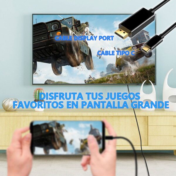 Conecta en Ultra Definición Cable USB-C a DisplayPort 4K Premium 1.8m