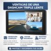 Dash Cam WiFi 3 Lentes Full HD Pantalla 3" y Visión Nocturna IR